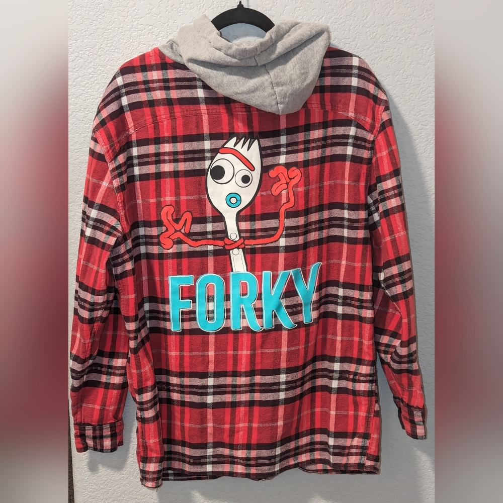 Disney Adult Hoodie - Toy Story Forky Flannel Size Large